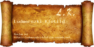 Ludmerszki Klotild névjegykártya